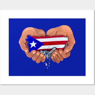 Royal Blue Hands for Puerto Rico Posters and Art